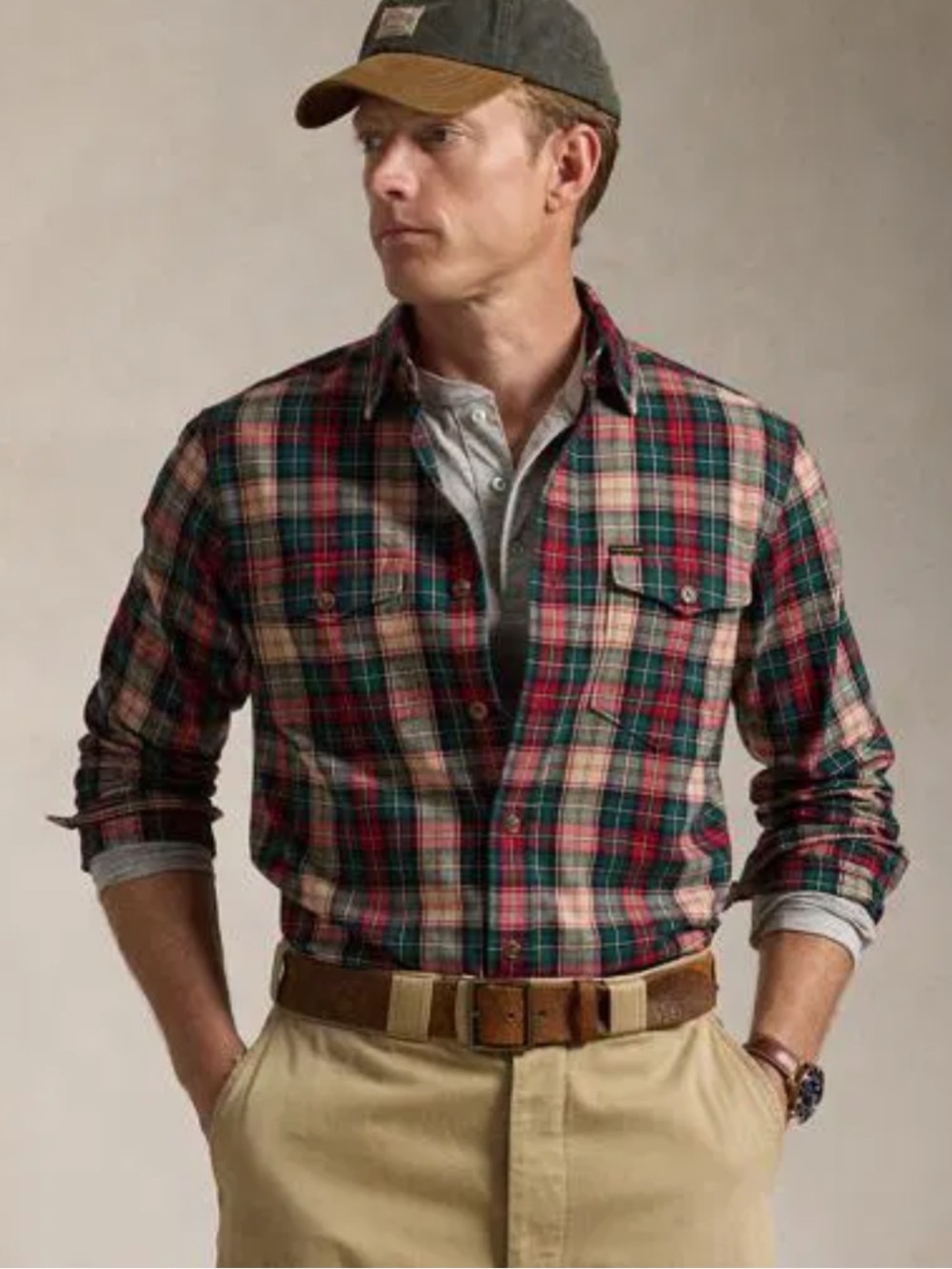 Polo Ralph Lauren- Classic Fit Plaid Brushed Oxford Shirt- XXL
